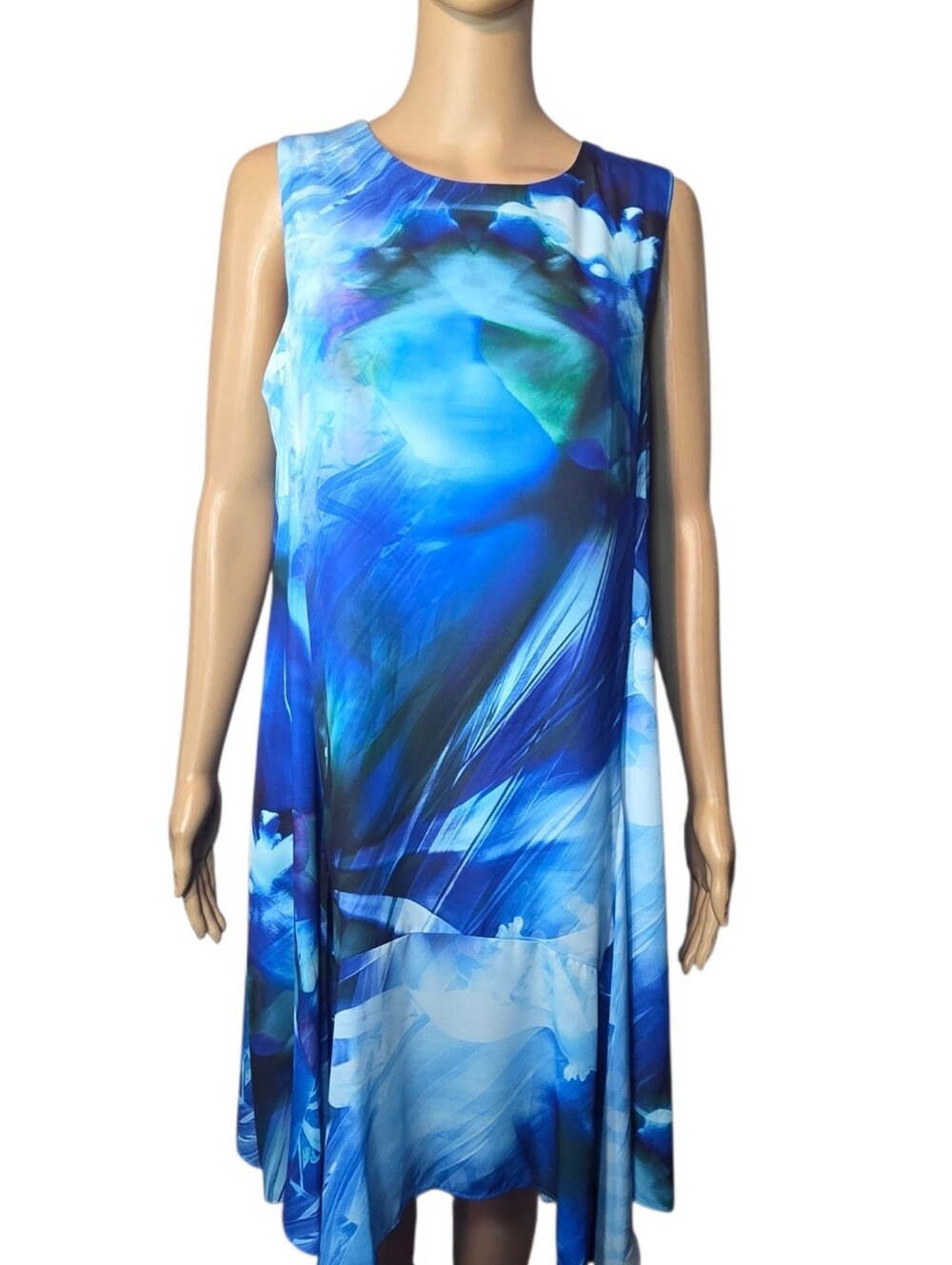 Julia Jordan Dress Abstract Design  Sleeveless Blue White Womens Size 12